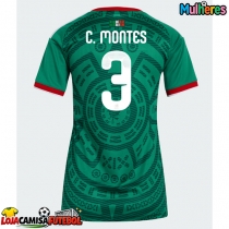 Camisa de Futebol México Cesar Montes #3 Equipamento Principal Mulheres Mundo 2026 Manga Curta